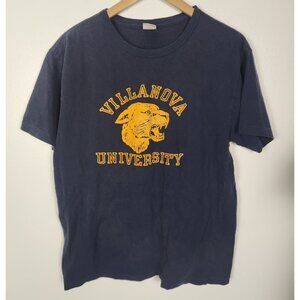 Vtg. Cheswick Sz. M Navy & Gold Villanova University Short Sleeve Top